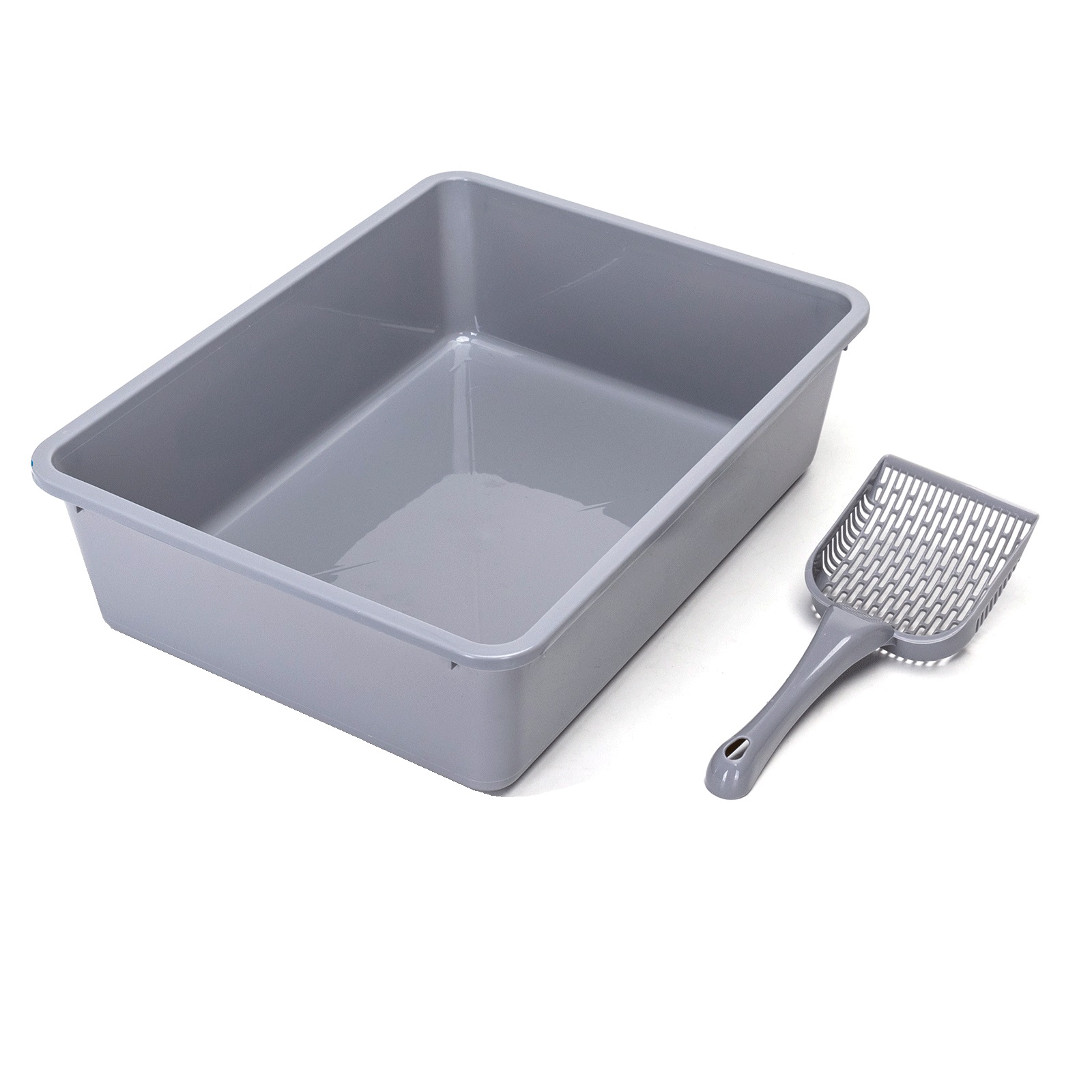 Nobleza Open kattenbak met schepje – Grijs – 43×32,5×12 cm