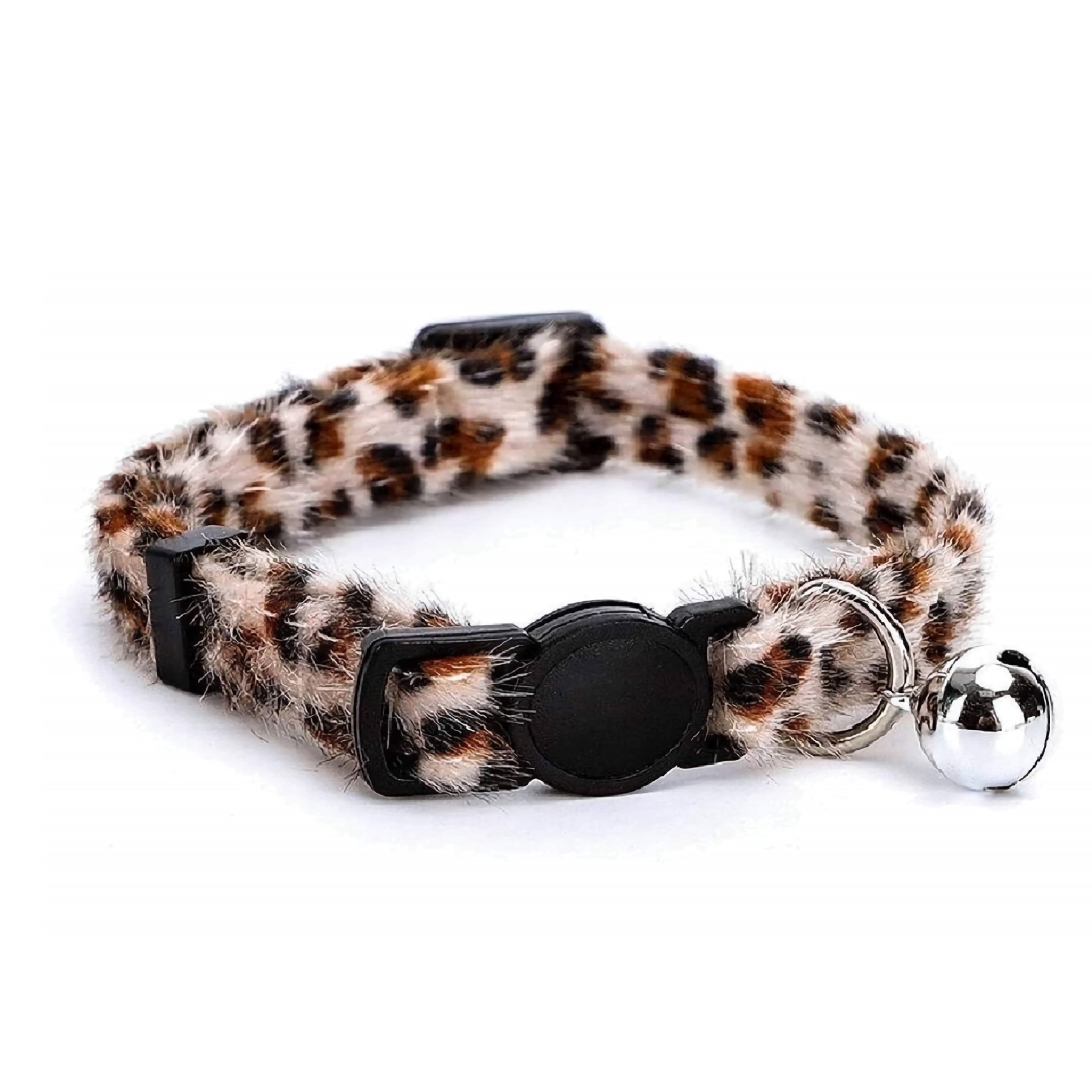Nobleza Kattenhalsband - Wit / bruin - Panterprint