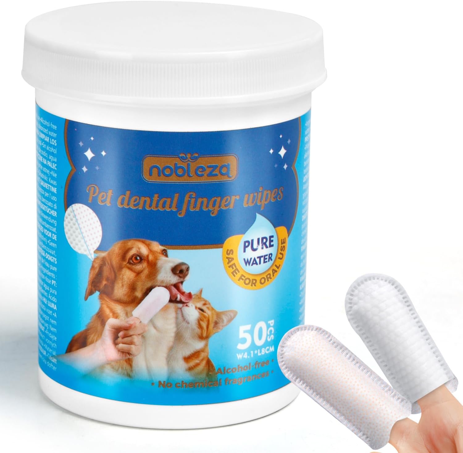 Nobleza Gebitsreinigingsdoekjes - Vingerpads - 50 Stuks — afbeelding 1